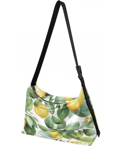 Tropical Island and Palms Large Crossbody Bag, Leather Women Bag, Faux Leather Shoulder Bag Watercolor Fruit Lemon (2) $15.83...