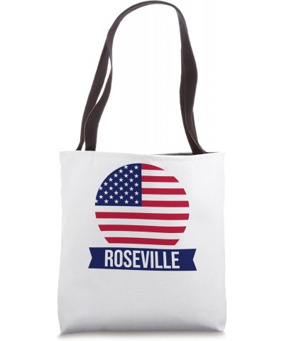 ROSEVILLE - USA - American place name US flag design Tote Bag $11.05 Totes