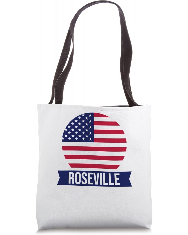 ROSEVILLE - USA - American place name US flag design Tote Bag $11.05 Totes