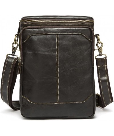 Mens Genuine Leather Satchel iPad Messenger Bag Shoulder Organizer (Coffee) $42.34 Totes