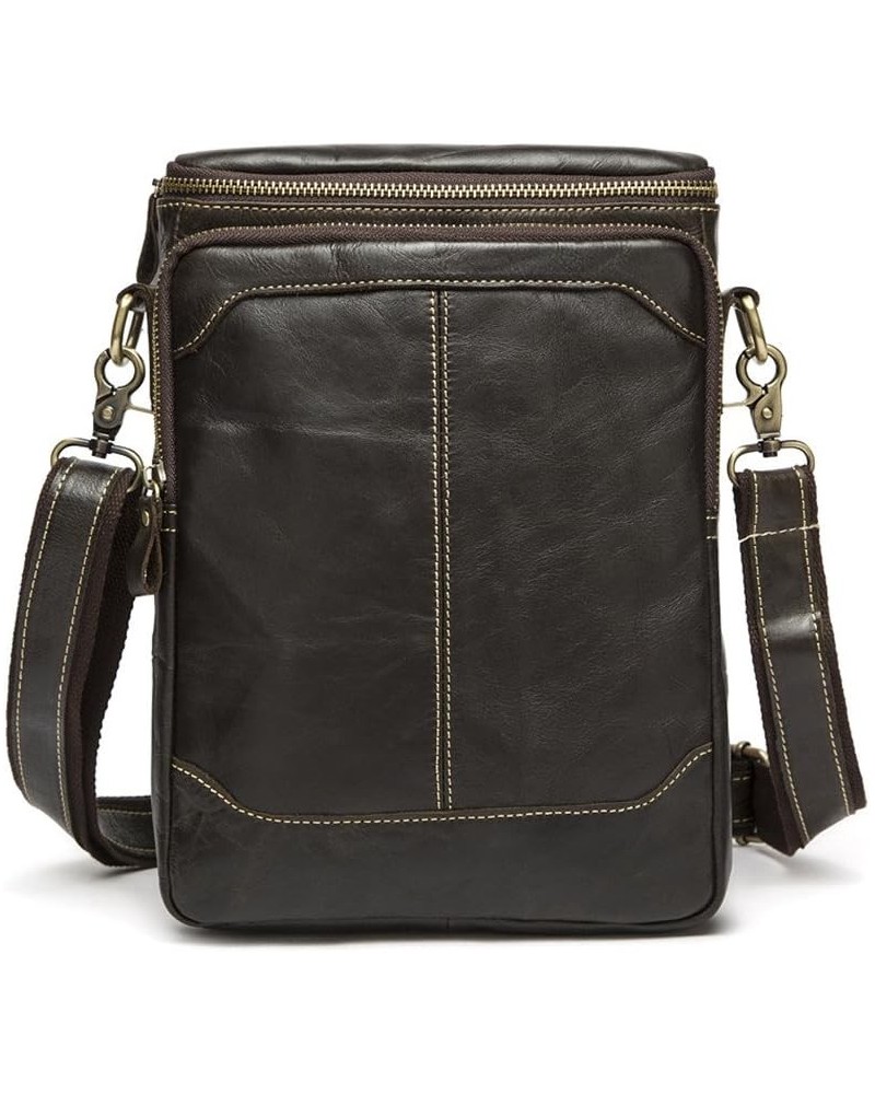 Mens Genuine Leather Satchel iPad Messenger Bag Shoulder Organizer (Coffee) $42.34 Totes