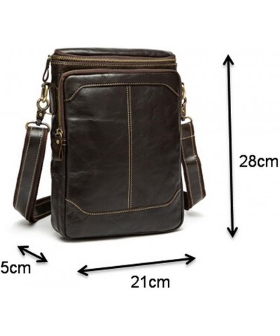 Mens Genuine Leather Satchel iPad Messenger Bag Shoulder Organizer (Coffee) $42.34 Totes