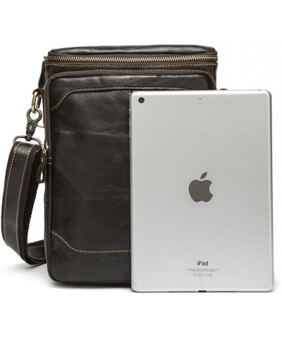 Mens Genuine Leather Satchel iPad Messenger Bag Shoulder Organizer (Coffee) $42.34 Totes