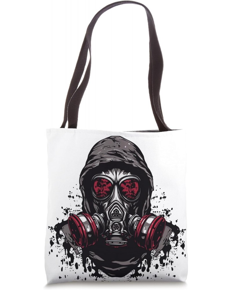 Intriguing Enigma Splatter Gas Masked Figure Tote Bag $13.04 Totes