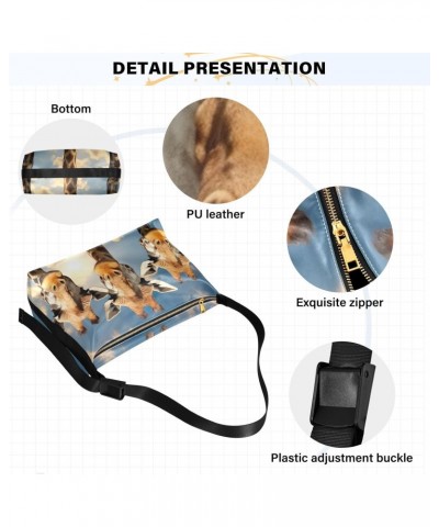 Giraffe Heads Shoulder Bag for Women Waterproof PU Leather Hobo Bags Crossbody Purse with Zipper Closure $19.46 Shoulder Bags