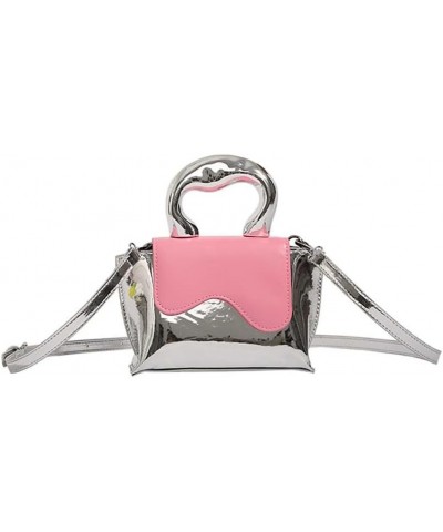 Colored women's bag, bright and versatile crossbody bag, personalized wing bag Pink $13.98 Crossbody Bags