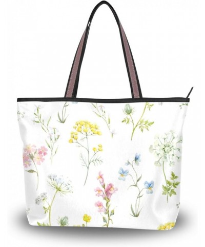 Tote Bag Watercolor Floral Pattern Flower Shoulder Bag Handbag for Women Girls $15.11 Shoulder Bags