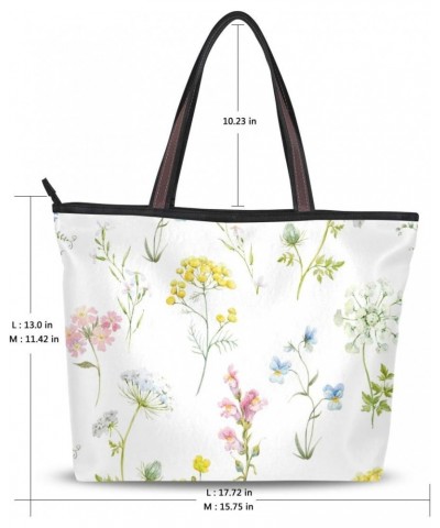 Tote Bag Watercolor Floral Pattern Flower Shoulder Bag Handbag for Women Girls $15.11 Shoulder Bags