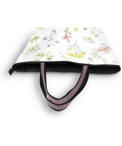 Tote Bag Watercolor Floral Pattern Flower Shoulder Bag Handbag for Women Girls $15.11 Shoulder Bags