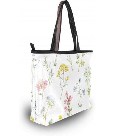 Tote Bag Watercolor Floral Pattern Flower Shoulder Bag Handbag for Women Girls $15.11 Shoulder Bags