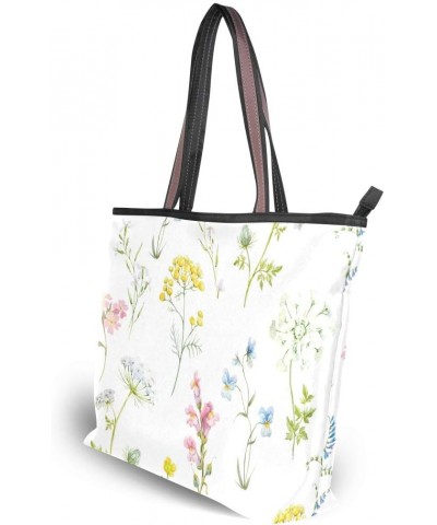 Tote Bag Watercolor Floral Pattern Flower Shoulder Bag Handbag for Women Girls $15.11 Shoulder Bags