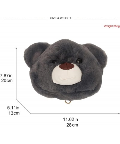 Purses And Handbags Fur Bear Fashion Novelty Medium Crossbody Bags For Women Backpack Dark Gray $11.64 Crossbody Bags