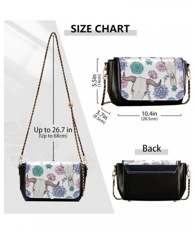 Cute Dachshund Dog Tan Cartoon Women Crossbody Purse Black PU Leather Shoulder Bag Trendy Purse with Chain Strap Buffalo Skul...