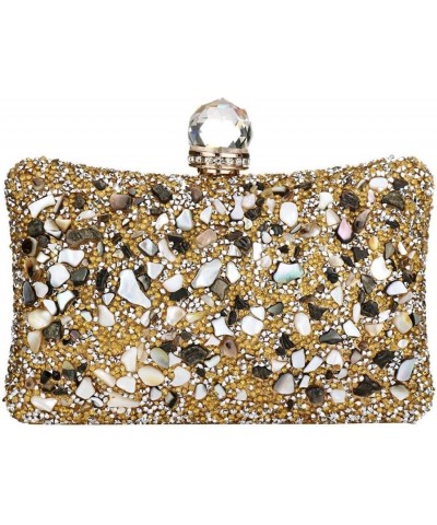 Women Elegant Rhinestone Evening Bags Glitter Vintage Bridal Clutch Purse Wedding Prom Party Handbag Gold $20.20 Evening Bags