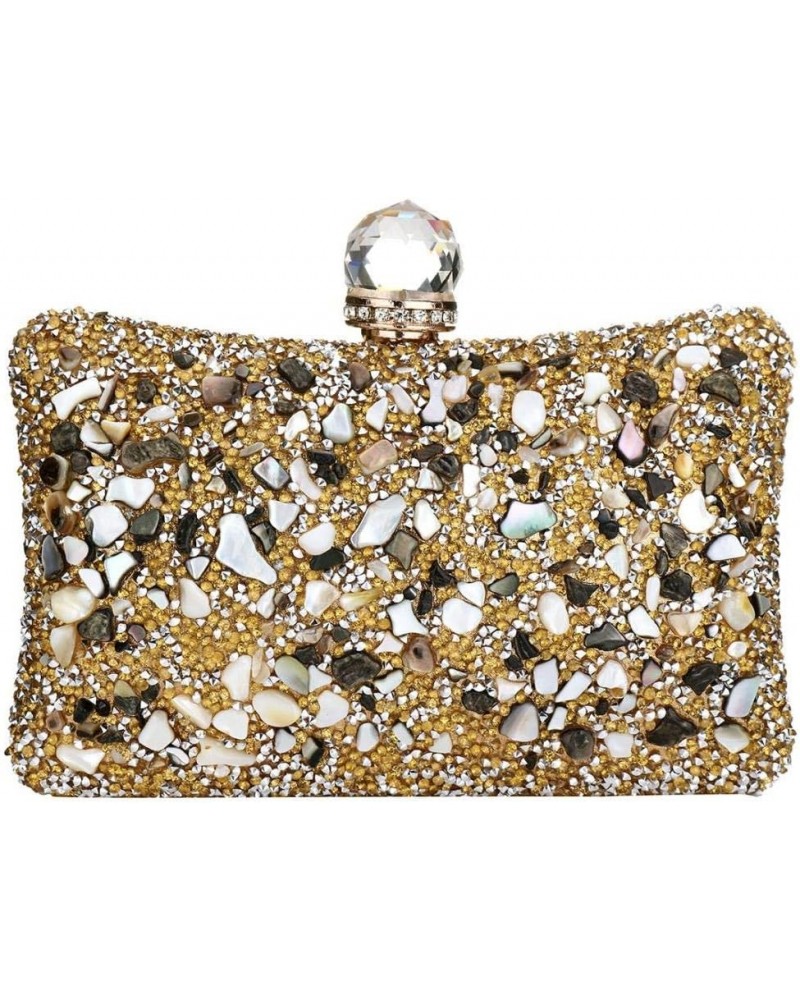 Women Elegant Rhinestone Evening Bags Glitter Vintage Bridal Clutch Purse Wedding Prom Party Handbag Gold $20.20 Evening Bags