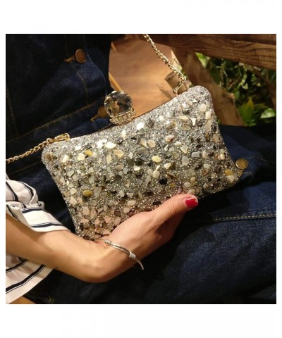 Women Elegant Rhinestone Evening Bags Glitter Vintage Bridal Clutch Purse Wedding Prom Party Handbag Gold $20.20 Evening Bags