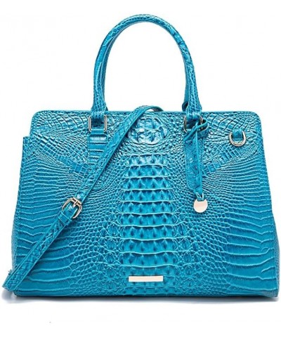 Women Crossbody Shoulder Bags Embossed Crocodile Pattern Handbags Artificial Leather High Colorful Blue $40.19 Totes