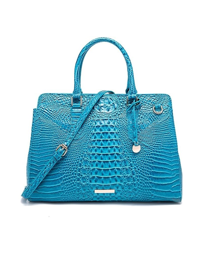 Women Crossbody Shoulder Bags Embossed Crocodile Pattern Handbags Artificial Leather High Colorful Blue $40.19 Totes