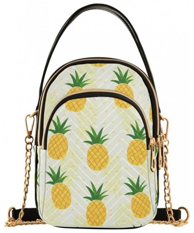 Pineapple Multi Pockets Crossbody Bags for Women Zip Cell Phone Purse Wallet Bag with Detachable Shoulder Strap Cross Body Ha...