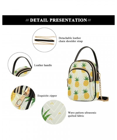 Pineapple Multi Pockets Crossbody Bags for Women Zip Cell Phone Purse Wallet Bag with Detachable Shoulder Strap Cross Body Ha...