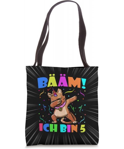 Dabbing Caticorn - Bääm Ich Bin 5 Kids 5th Birthday Party Tote Bag $11.98 Totes