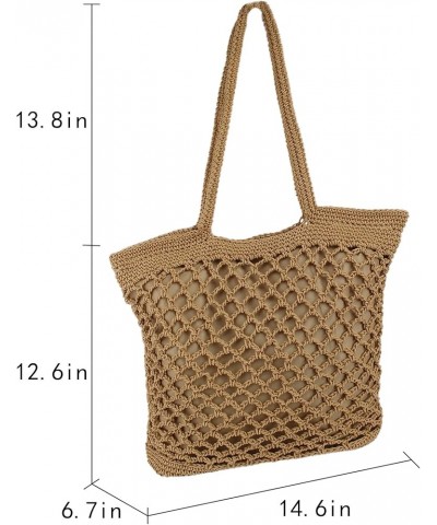 Fashion Handbags Women Woven Straw Bag Summer Beach Tote Purse Light Brown $15.92 Totes