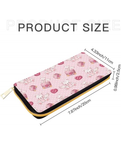 Dog Paw Wallet for Women Men, Mens Womens Leather Wallet Purse for Phone Money Credit Card Keys Change Cat Pink Cute 0 One Si...