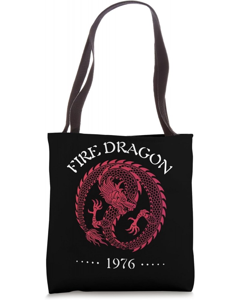 1976 Year of the Dragon, Birthday 1976, Chinese Fire Dragon Tote Bag $17.39 Totes