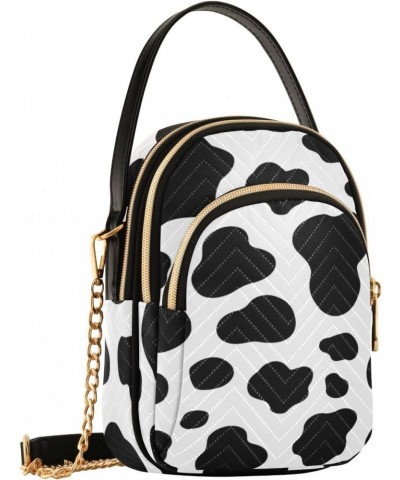 Cow Pattern Crossbody Bags for Women Crossbody Bag Shoulder Bag with Chain Strap for Travel Daily Use $10.40 Crossbody Bags