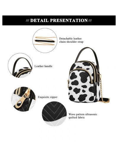 Cow Pattern Crossbody Bags for Women Crossbody Bag Shoulder Bag with Chain Strap for Travel Daily Use $10.40 Crossbody Bags