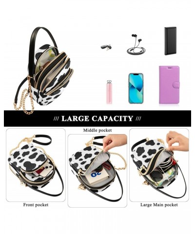 Cow Pattern Crossbody Bags for Women Crossbody Bag Shoulder Bag with Chain Strap for Travel Daily Use $10.40 Crossbody Bags