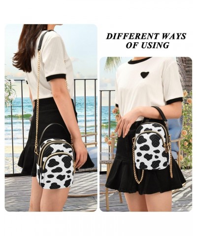 Cow Pattern Crossbody Bags for Women Crossbody Bag Shoulder Bag with Chain Strap for Travel Daily Use $10.40 Crossbody Bags