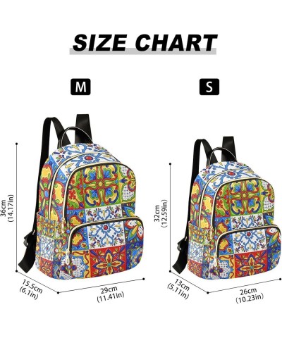 Mexican Colorful Backpack Purse for Women, Anti Theft Backpack Lightweight Small Travel Backpack Shoulder Bag Small(11.41'' x...