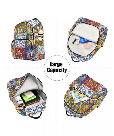 Mexican Colorful Backpack Purse for Women, Anti Theft Backpack Lightweight Small Travel Backpack Shoulder Bag Small(11.41'' x...