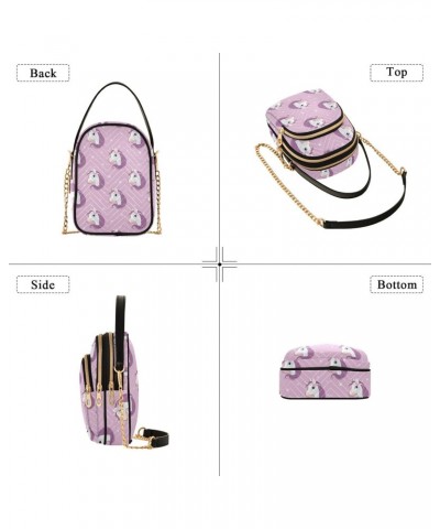 Purple Unicorn Star Quilted Crossbody Bag for Women, Small Cell Phone Bag Shoulder Handbags Purse with Leather Strap $10.66 C...