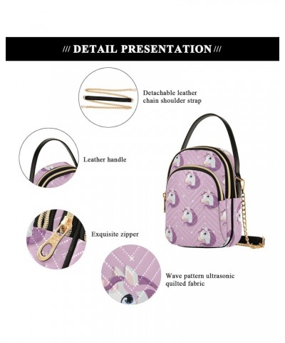 Purple Unicorn Star Quilted Crossbody Bag for Women, Small Cell Phone Bag Shoulder Handbags Purse with Leather Strap $10.66 C...