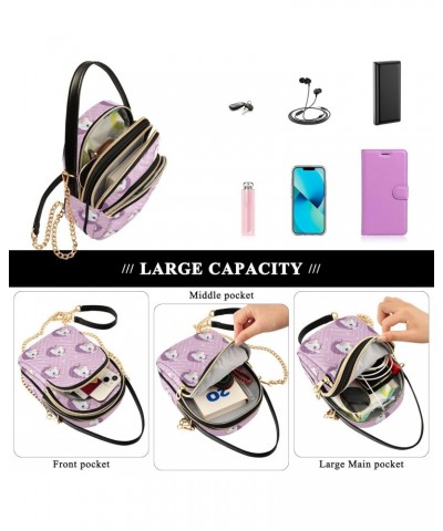 Purple Unicorn Star Quilted Crossbody Bag for Women, Small Cell Phone Bag Shoulder Handbags Purse with Leather Strap $10.66 C...