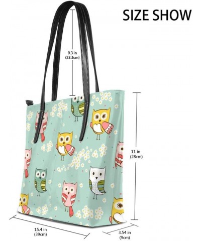 Tote Handbag Women PU Leather Fashion Zipper Shoulder Bag Large Capacity Cute Bird $22.13 Totes