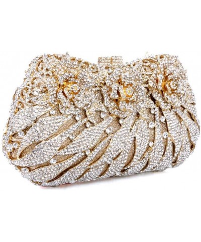 Luxury Sparkly Rose Crystal Evening Clutches Banquet Party Evening Bag Wedding Handbag Purses for Women Gold $48.83 Evening Bags