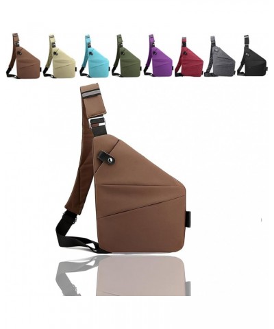 New Waterproof Anti Theft Travel Crossbody Bag Women Men Wander Plus Anti Theft Travel Bag Brown $13.48 Crossbody Bags