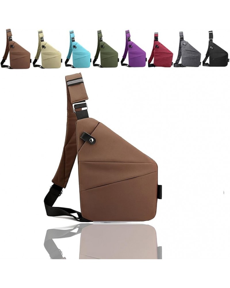 New Waterproof Anti Theft Travel Crossbody Bag Women Men Wander Plus Anti Theft Travel Bag Brown $13.48 Crossbody Bags