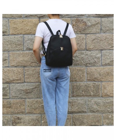 Women Backpack Purse Casual daypacks for ladies Synthetic Leather Shoulder Bag Black $20.39 Backpacks