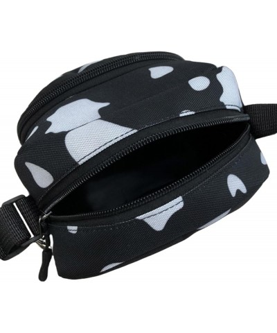 Cute Cow Print Canvas Crossbody Purse Small Cell Phone Bag Shoulder Handbag for Men Women Kids Style 4 $10.25 Crossbody Bags