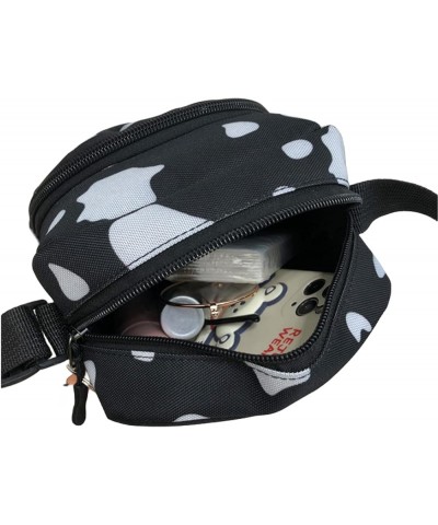 Cute Cow Print Canvas Crossbody Purse Small Cell Phone Bag Shoulder Handbag for Men Women Kids Style 4 $10.25 Crossbody Bags