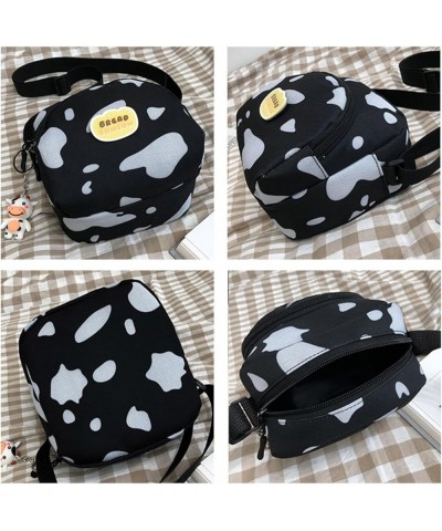 Cute Cow Print Canvas Crossbody Purse Small Cell Phone Bag Shoulder Handbag for Men Women Kids Style 4 $10.25 Crossbody Bags