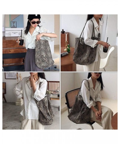 1pc Women's Shoulder Bag Leather Tote Bag Hobo Shoulder Casual Tote Bag Leather Hobo Bag Casual Work Bag Leopard Tote Bag Lar...