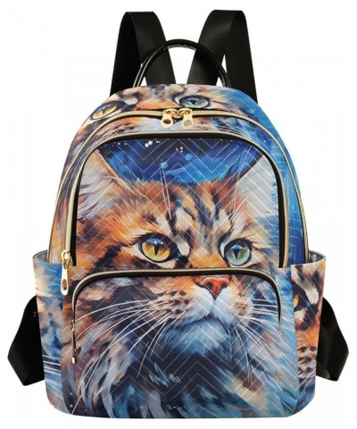 Medium Fashion Backpack for Women Long Hair Cat Print Ladies Travel Daypack Aesthetic Shoulder Bag 11.4×6.1×14.1 IN $19.79 Ba...