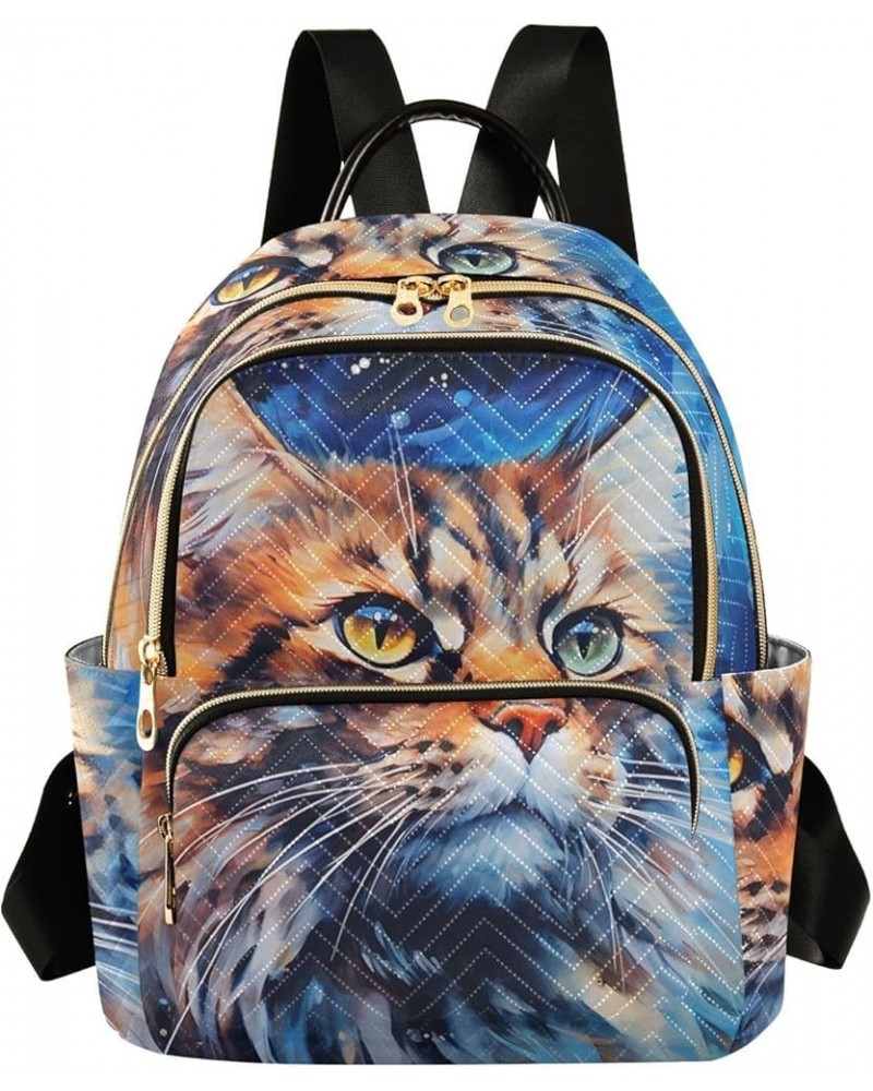 Medium Fashion Backpack for Women Long Hair Cat Print Ladies Travel Daypack Aesthetic Shoulder Bag 11.4×6.1×14.1 IN $19.79 Ba...