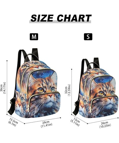 Medium Fashion Backpack for Women Long Hair Cat Print Ladies Travel Daypack Aesthetic Shoulder Bag 11.4×6.1×14.1 IN $19.79 Ba...