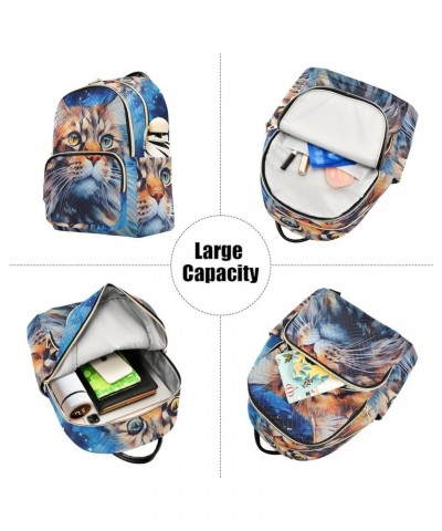 Medium Fashion Backpack for Women Long Hair Cat Print Ladies Travel Daypack Aesthetic Shoulder Bag 11.4×6.1×14.1 IN $19.79 Ba...